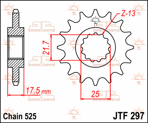 JT SPROCKETS Front Sprocket Natural -0