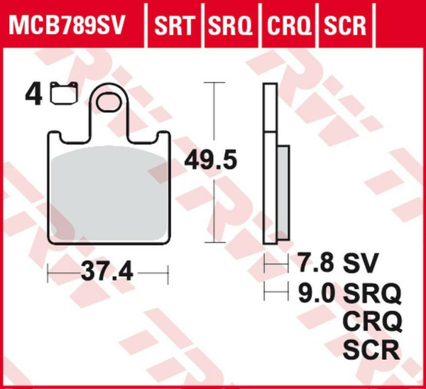 Placute frana fata TRW Sinterizate ROAD / TRACK KAWASAKI ZX-6R 600 NINJA '07 -'16