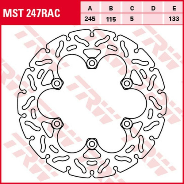 Disc frana spate TRW DUCATI MONSTER 600/620/695/750/800/900/916/1000 '93 -'06/YAMAHA FZR 600 '89 -'95/FZS 600 FAZER '98 -'03/XJ 600 DIVERSION '98 -'03/XT 660R / X '04 -'16/XT 600Z TENERE '08 -'16/TDM 850/900 '91 -'11