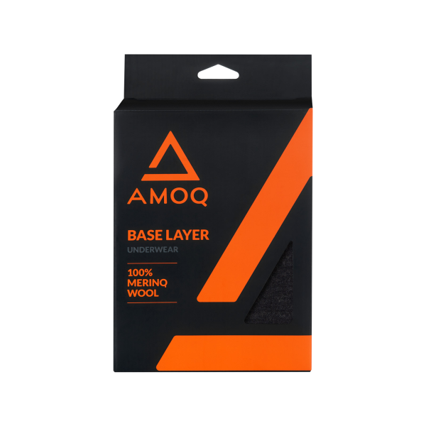 AMOQ 100% Merino Base Layer Jersey Gray/Orange S-1