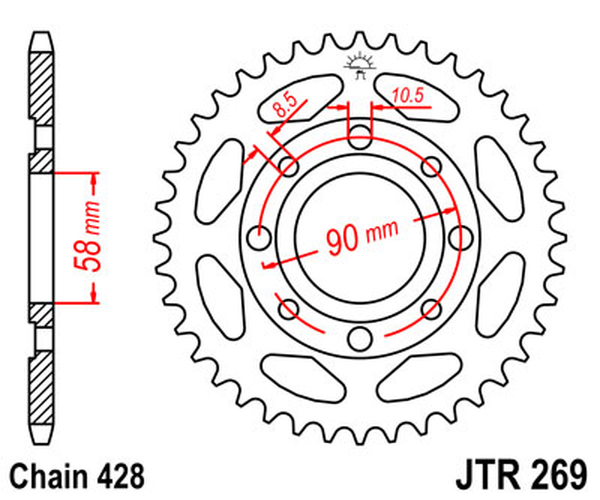 JT SPROCKETS Rear Sprocket Black -0