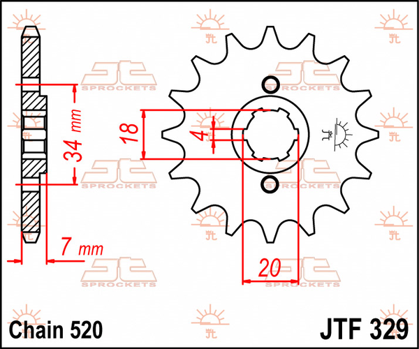 JT SPROCKETS Front Sprocket Natural -0