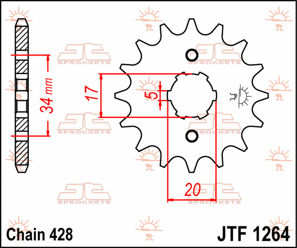 JT SPROCKETS Front Sprocket Natural -0