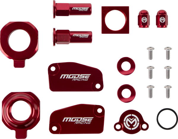 MOOSE RACING Bling Pack Kit Red, Anodized -0