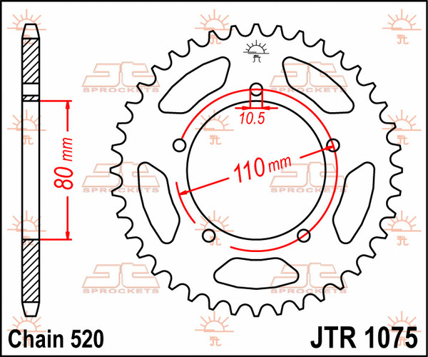 JT SPROCKETS Rear Sprocket Natural -0