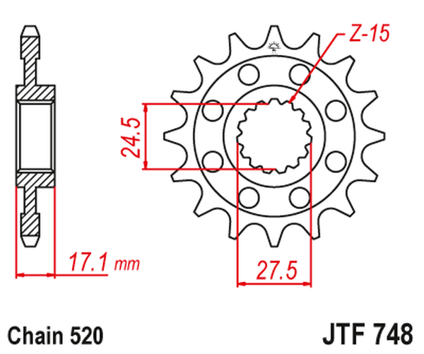 JT SPROCKETS Front Sprocket Natural -0