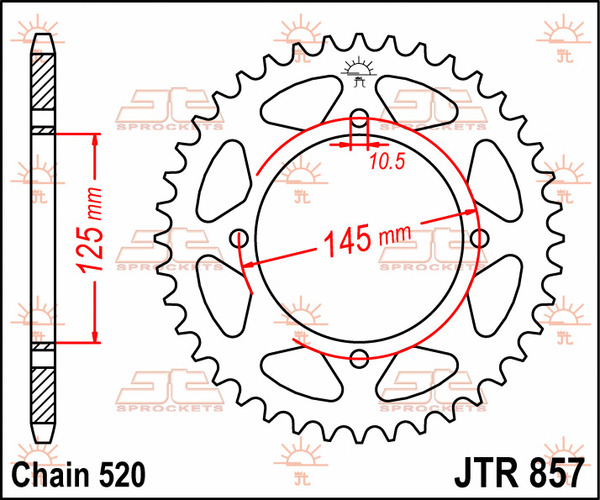 JT SPROCKETS Rear Sprocket Black -0