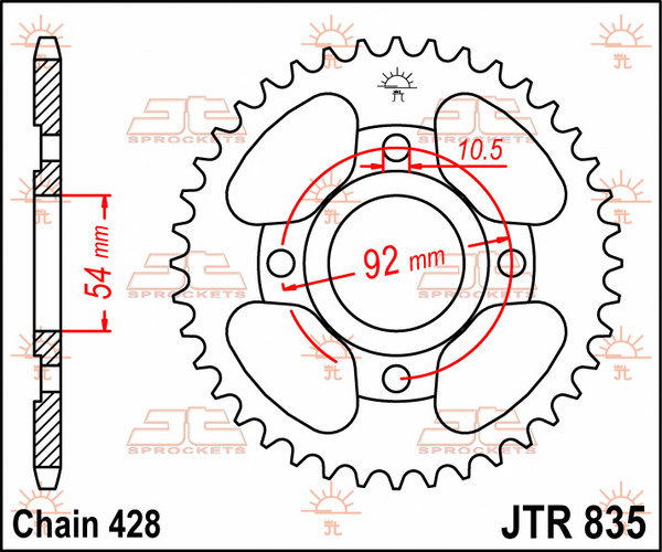 JT SPROCKETS Rear Sprocket Natural -0