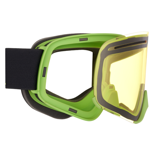 Ochelari Snowmobil AMOQ Vision Vent + lentila magnetica Black-Military Green - Yellow-0