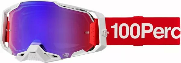 100% Armega Goggle White, Red 