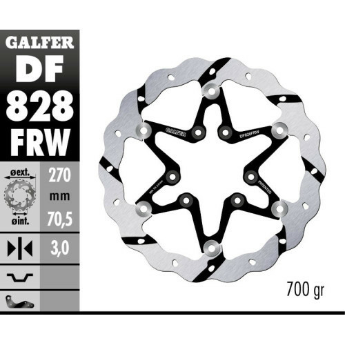 Disc frana fata TM EN/MX 125-530 Galfer Floating Grooved