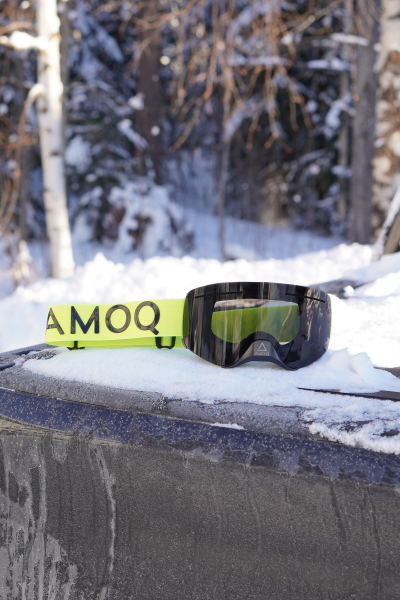 AMOQ Vision Vent+ Magnetic Goggles HiVis/Black - Smoke-2