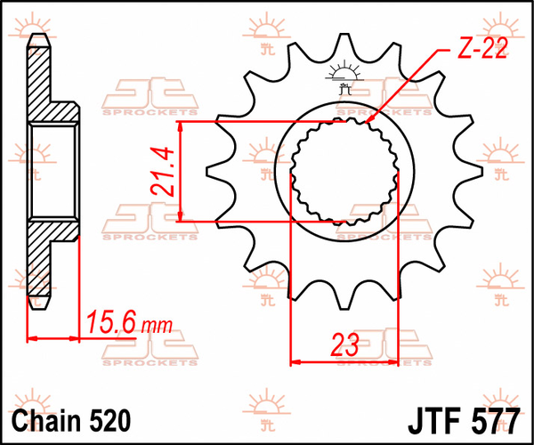 JT SPROCKETS Front Sprocket Natural -0