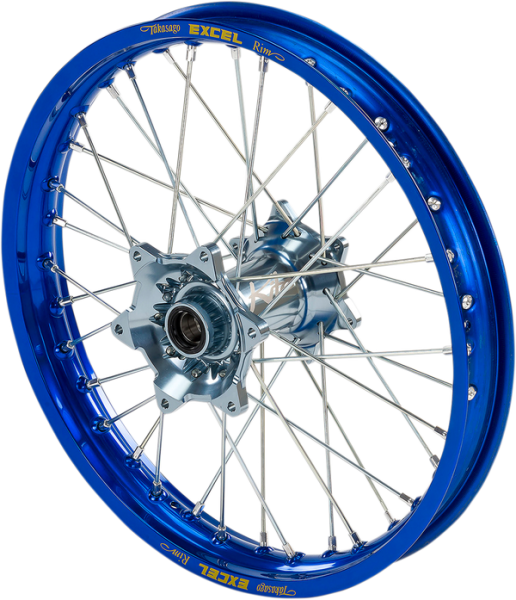 Elite Mx-en Wheel, Silver Spokes Blue, Silver