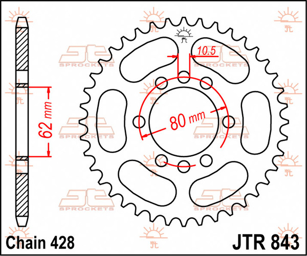 JT SPROCKETS Rear Sprocket Natural -0