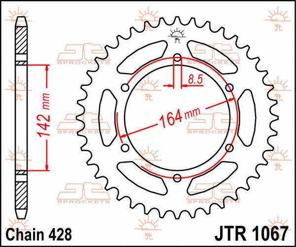 JT SPROCKETS Rear Sprocket Natural -0