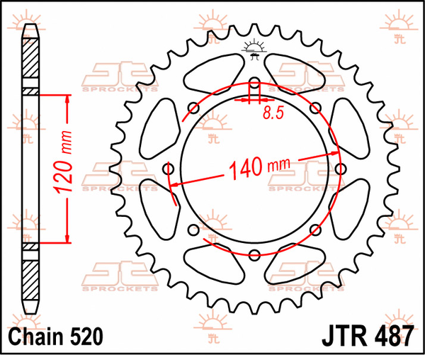 JT SPROCKETS Rear Sprocket Black -0