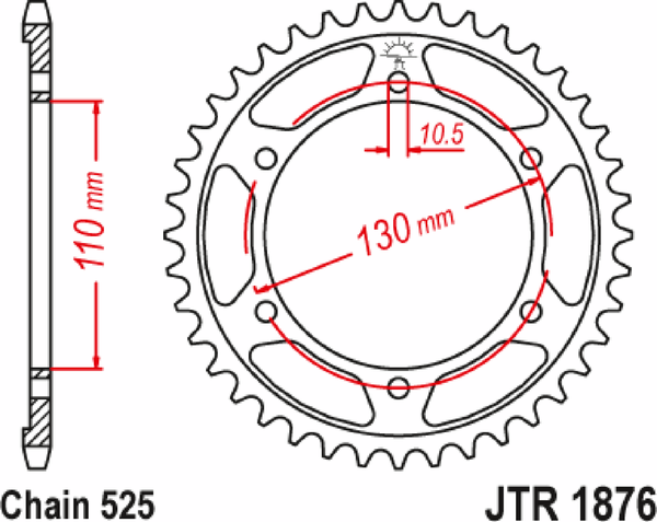 JT SPROCKETS Rear Sprocket Natural -0