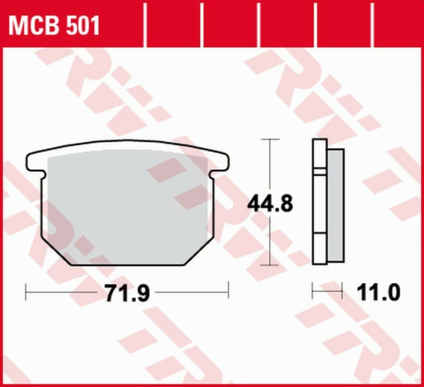 Placute frana fata TRW Organice GS 550 '78 -'82/GR 650 '83 -'89/ GSX 750S KATANA '82 -'84/ GSX 1100E / L '80 -'83