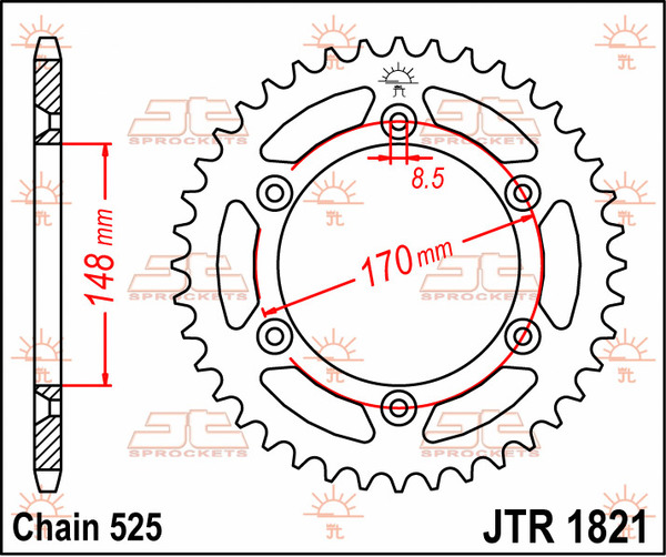 JT SPROCKETS Rear Sprocket Natural -0