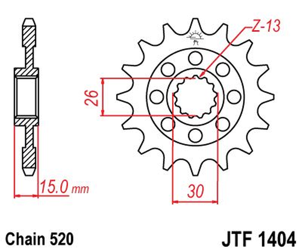 JT SPROCKETS Front Sprocket Natural -0