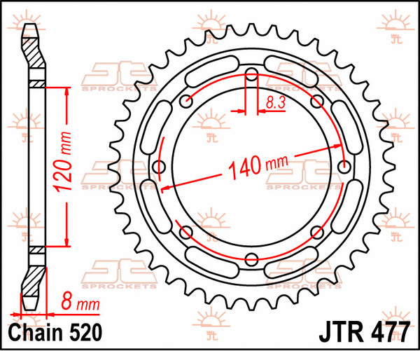 JT SPROCKETS Rear Sprocket Natural -0