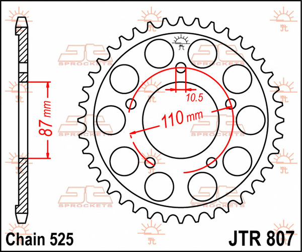 JT SPROCKETS Rear Sprocket Natural -0