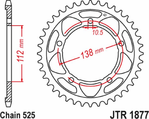 JT SPROCKETS Rear Sprocket Black -0