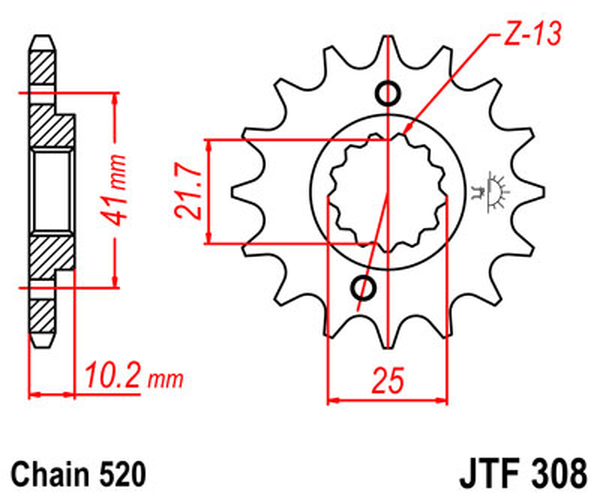 JT SPROCKETS Front Sprocket Natural -0