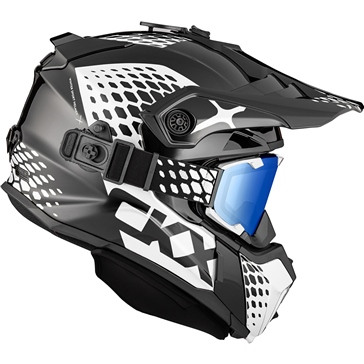 CKX Helmet + Goggles TITAN Viper Black/White S-1