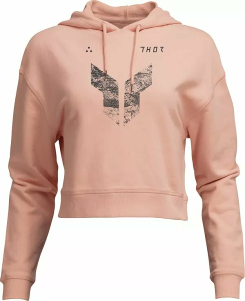 THOR Women's Iconic Pullover Crop Hoodie Pink -83af9056ddc01f94cb51b1c98ecee612.webp