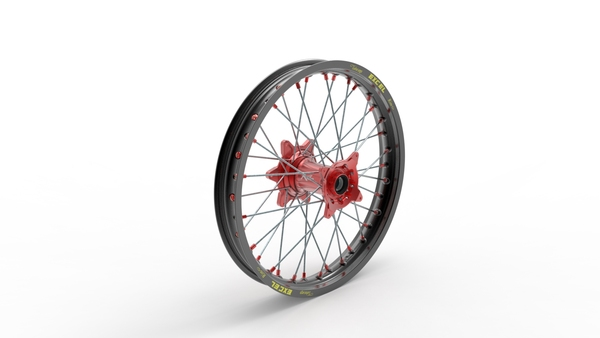 Elite Mx-en Wheel, Silver Spokes Black, Red