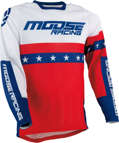 Tricou Moose Racing Sahara Blue/Red/White