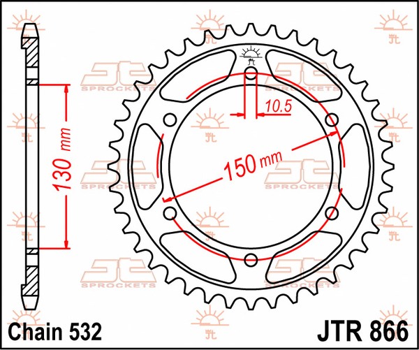 JT SPROCKETS Rear Sprocket Natural -0