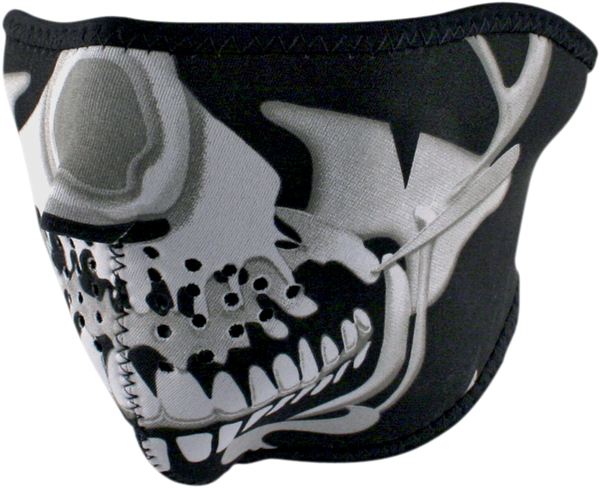 Half Mask Chrome Skull Black