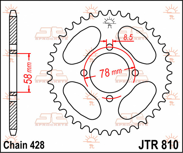 JT SPROCKETS Rear Sprocket Natural -0