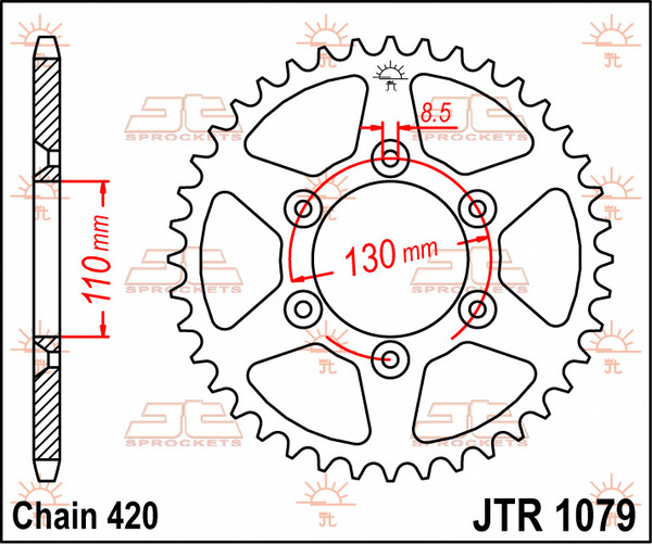 JT SPROCKETS Rear Sprocket Natural -0