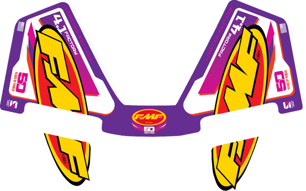 Fmf Exhaust Replacement Decal Purple, Red, Yellow 