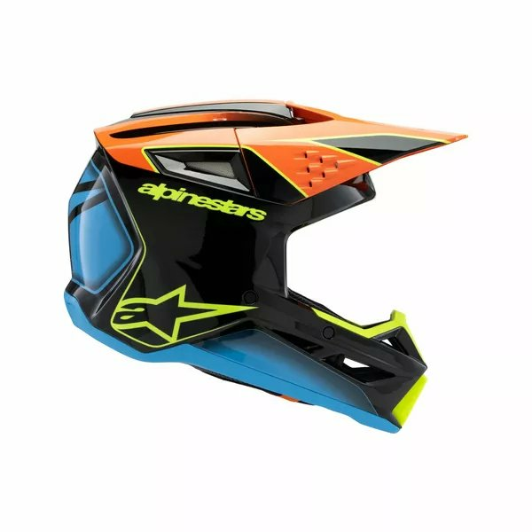 Alpinestars Youth S-m3 Fray Helmet Black, Blue, Orange, Yellow -0