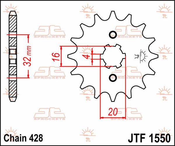 JT SPROCKETS Front Sprocket Natural -0