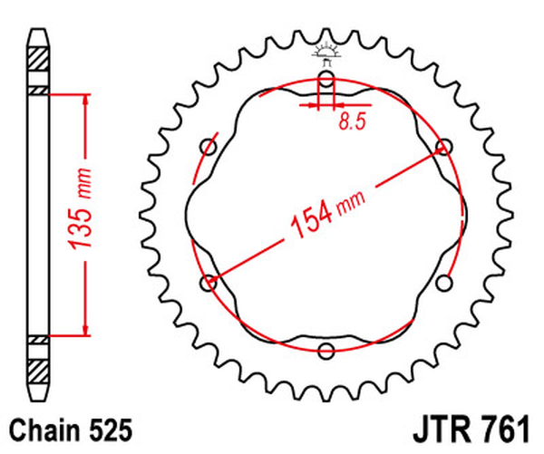 JT SPROCKETS Rear Sprocket Natural -0