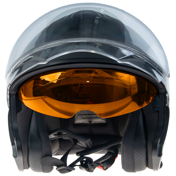 AMOQ Cluster double visor Jet Helmet Blackout XS-3