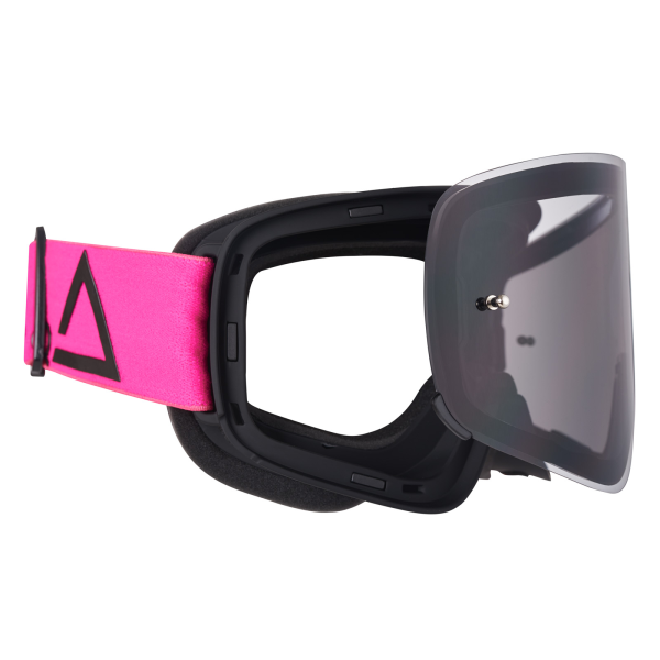 AMOQ MX Goggles Vision Magnetic Pink-Black - Smoke-1