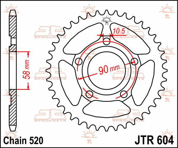 JT SPROCKETS Rear Sprocket Natural -0