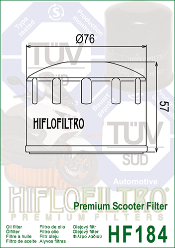 Filtru ulei PIAGGIO 400-500 BEVERLY Hiflofiltro HF184-0