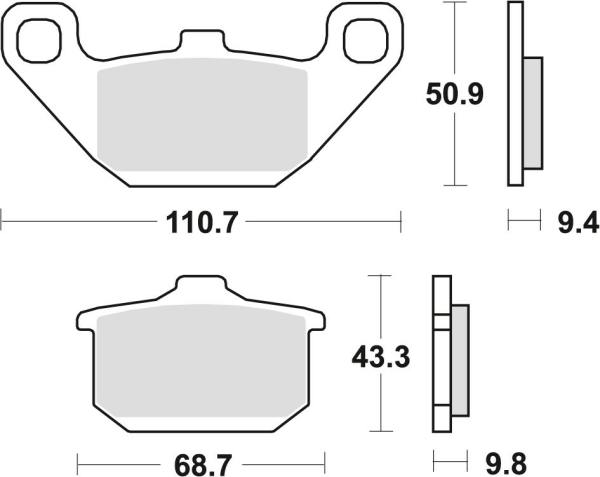 Placute frana fata/spate TRW Organice KAWASAKI EN 500 '90-'03/ GPZ 600 '85-'90/VN 750 '86-'95/ GTR 1000 '86-'93/ ZR 1100 '96-'97/ VN 1500 '87-'99