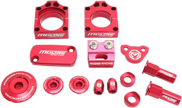 MOOSE RACING Bling Pack Kit Red, Anodized 