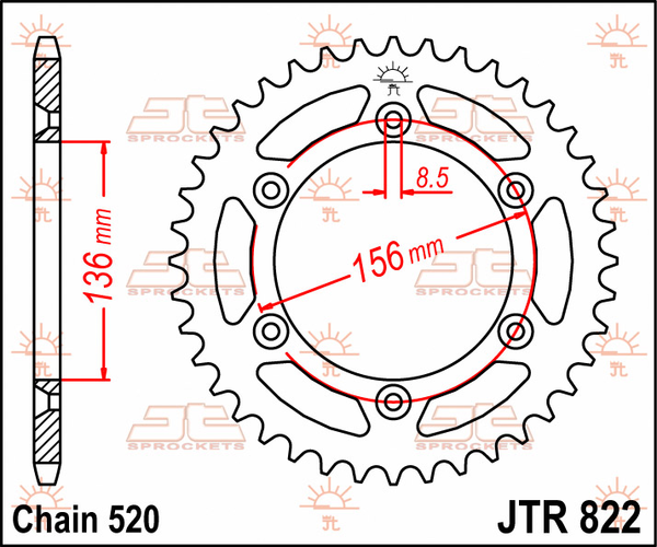 JT SPROCKETS Rear Sprocket Natural -0