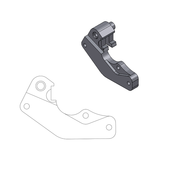 Relocation Bracket For Oem Caliper Black