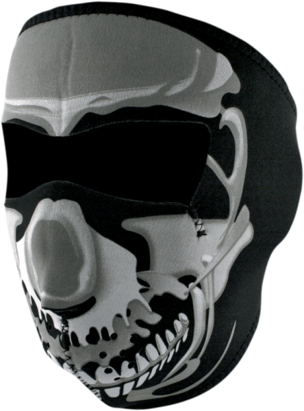 Face Mask Chrome Skull Black, Gray